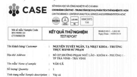 Xác định hàm lượng đạm thô, canxi và photpho trong phế phẩm vảy cá lóc