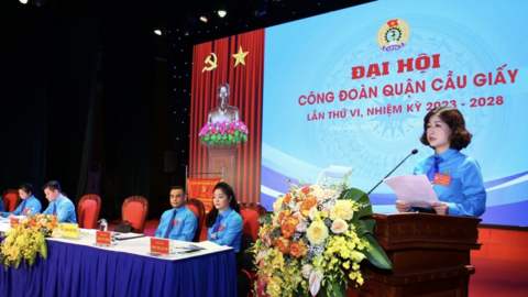 Bầu 21 đồng chí vào Ban Chấp hành Công đoàn quận Cầu Giấy khóa VI, nhiệm kỳ 2023 - 2028