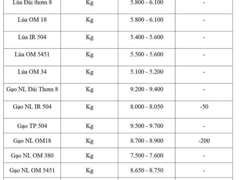 Giá lúa gạo hôm nay ngày 13/4: Gạo nguyên liệu xuất khẩu giảm