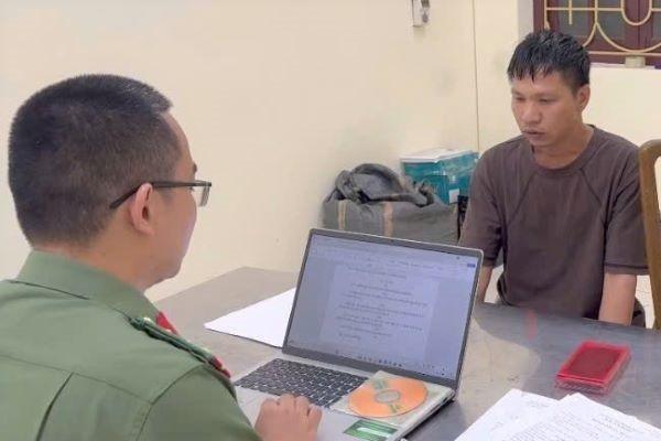 Ảnh: Đối tượng Nìm Cún Pẩu tại cơ quan công an.