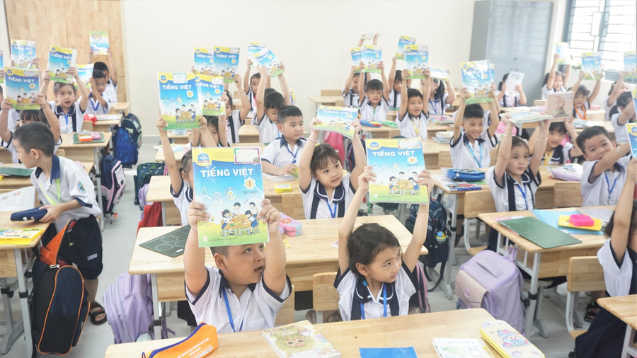 Giờ học của học sinh Trường Tiểu học Đặng Thùy Trâm (An Hội Tây, TPHCM).