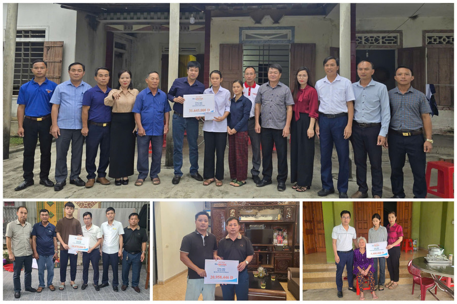 Báo GD&TĐ cùng chính quyền địa phương trao quà bạn đọc đến các hoàn cảnh ở Hà Tĩnh.