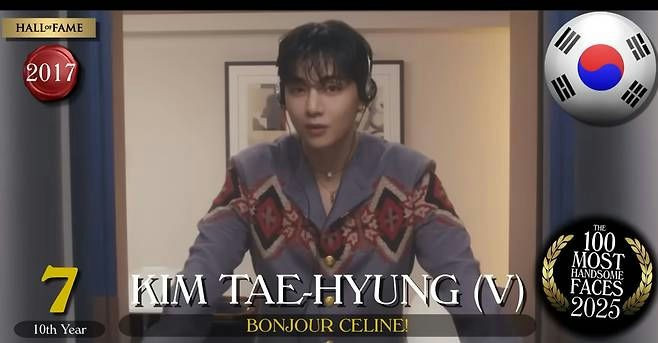 V (BTS) đứng thứ 7 trong danh sách 100 gương mặt đẹp trai nhất năm 2025. v3.jpg