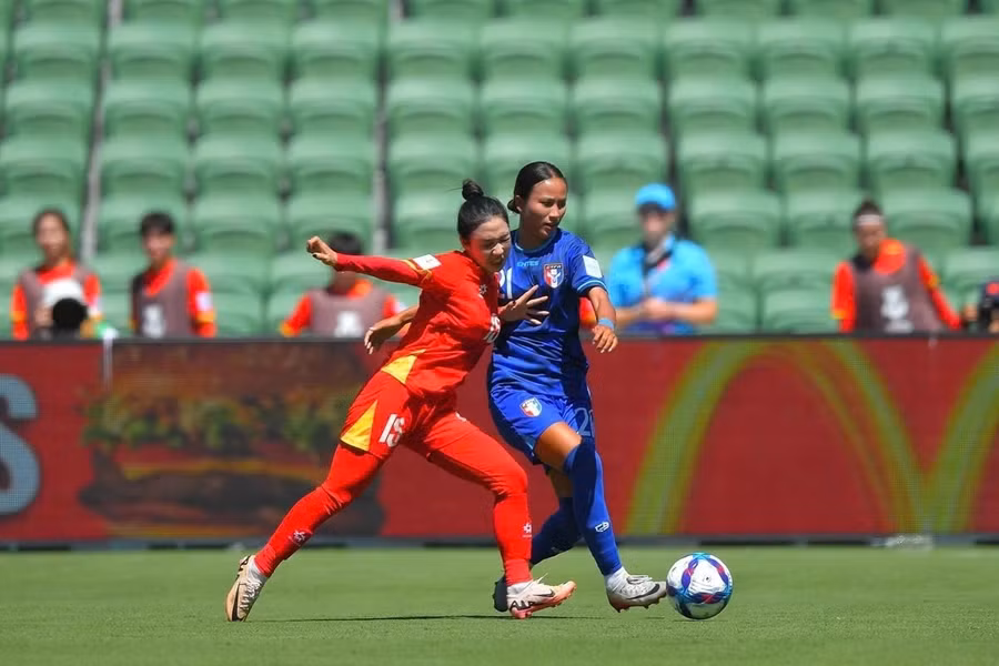 Đội tuyển nữ Việt Nam thua 0-1 trước đội nữ Đài Bắc Trung Hoa, vòng bảng ASIAN Cup 2026. Ảnh: AFC.