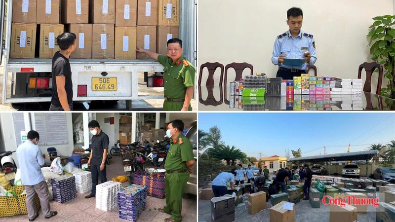 Lực lượng chức năng tỉnh Gia Lai tăng cường kiểm tra, kiểm soát đối với hoạt động kinh doanh thuốc lá trên địa bàn. Ảnh: QLTT