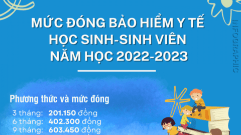 Infographic: Mức đóng bảo hiểm y tế học sinh, sinh viên năm học 2022-2023