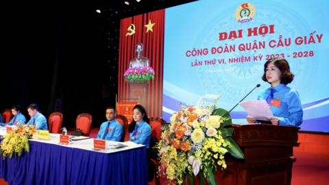 Bầu 21 đồng chí vào Ban Chấp hành Công đoàn quận Cầu Giấy khóa VI, nhiệm kỳ 2023 - 2028