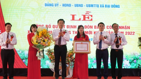 Xã Đại Đồng đón nhận Bằng đạt chuẩn nông thôn mới kiểu mẫu