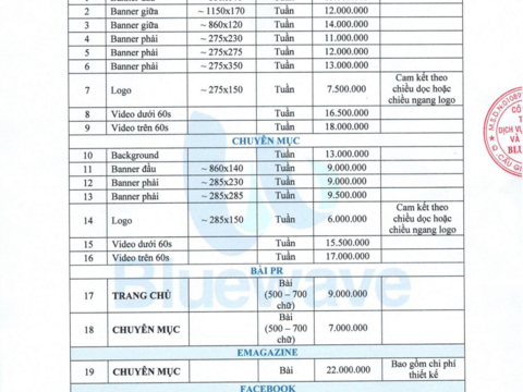 BÁO GIÁ QUẢNG CÁO 2023