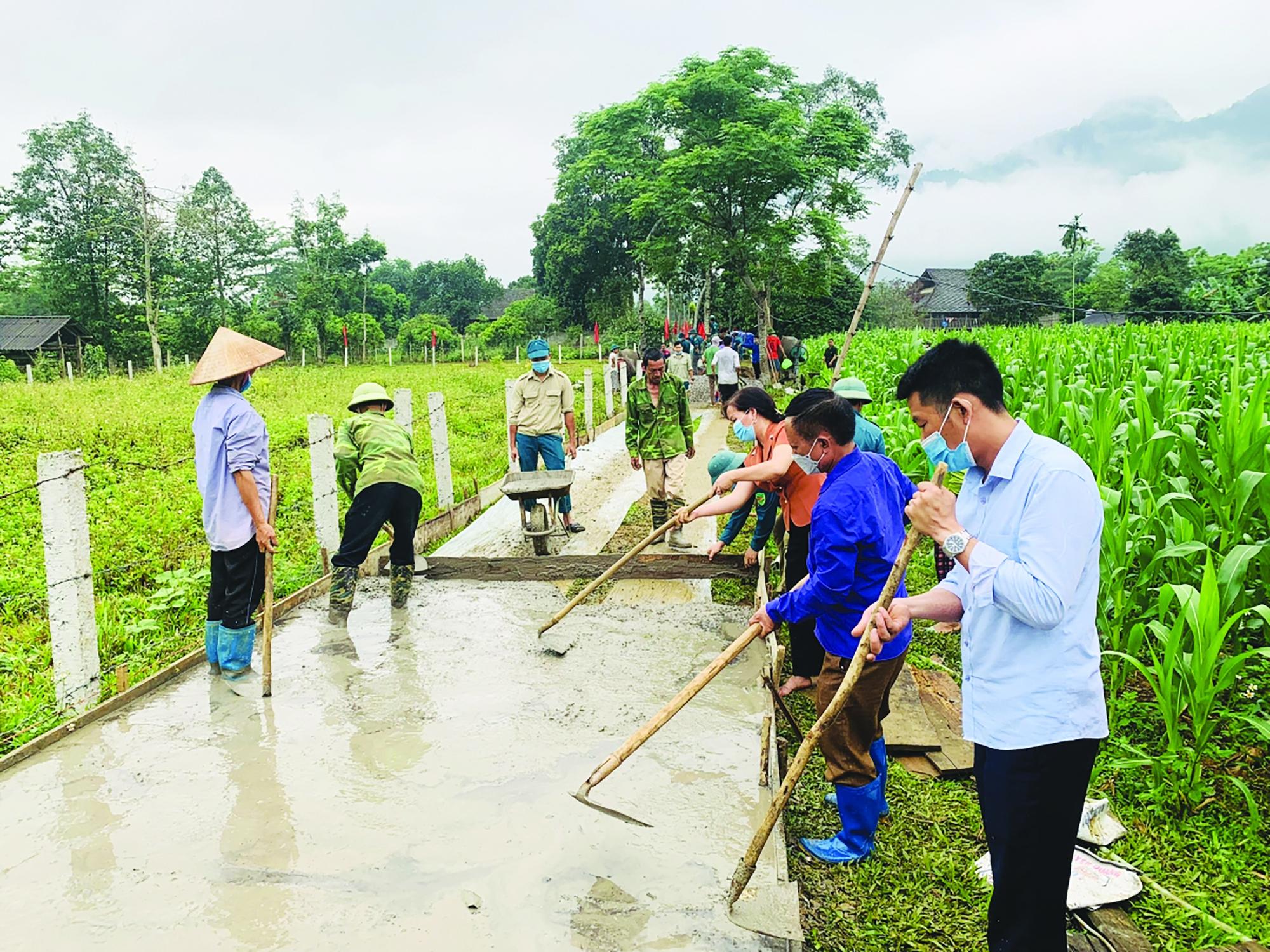 Xã Phong Quang phát động làm đường bê tông xây dựng nông thôn mới gắn với cải tạo vườn tạp - Ảnh 1.