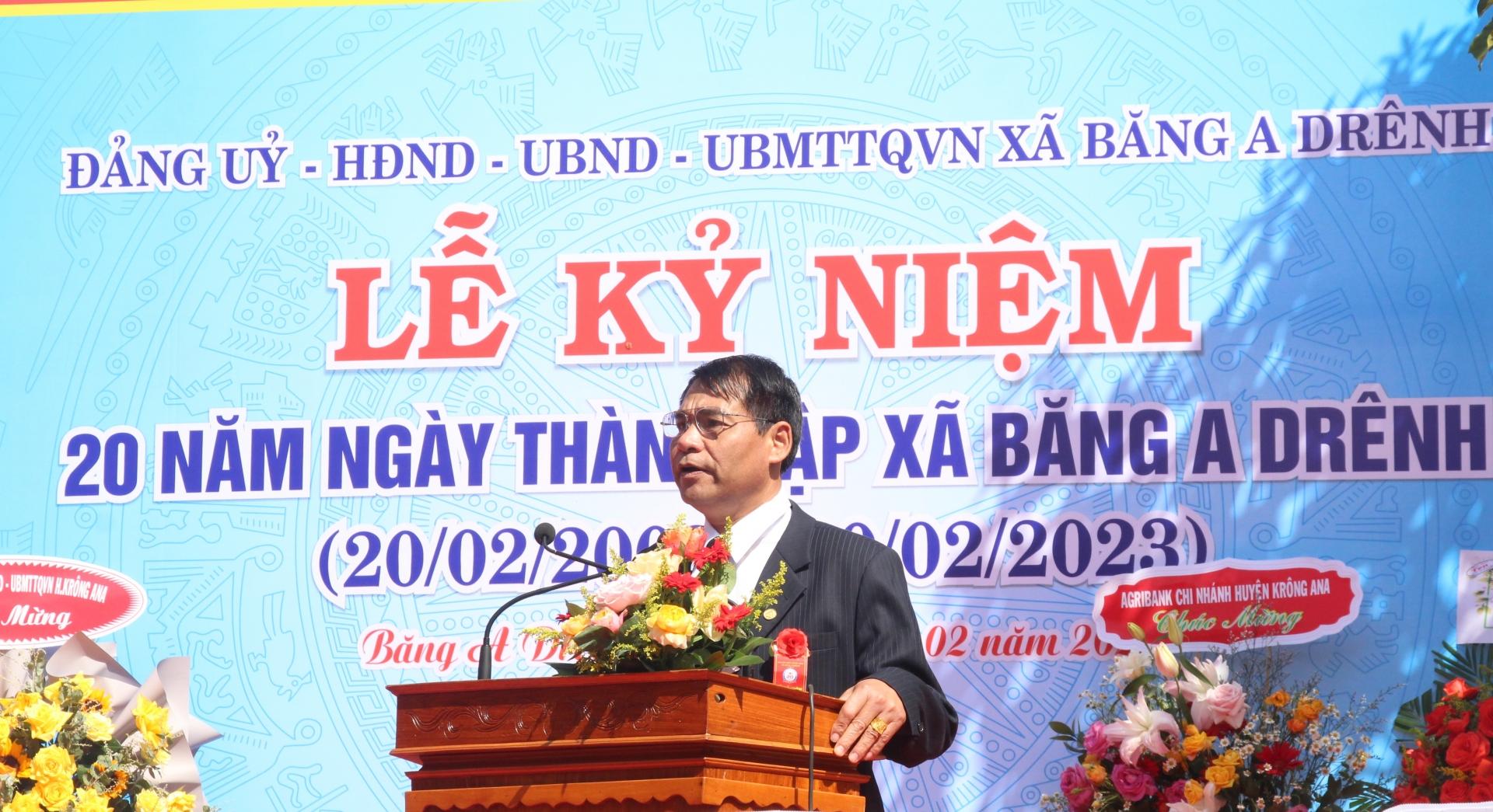 Phó Chủ tịch Thường trực UBND huyện Krông Ana Hoàng Minh GiámPhát biểu tại buổi lễ