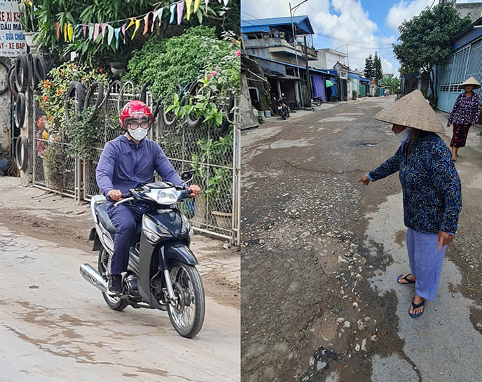 Ai cũng phải đeo khẩu trang, cố gắng đi qua đoạn đường càng nhanh càng tốt (Ảnh: Mạnh Cường)