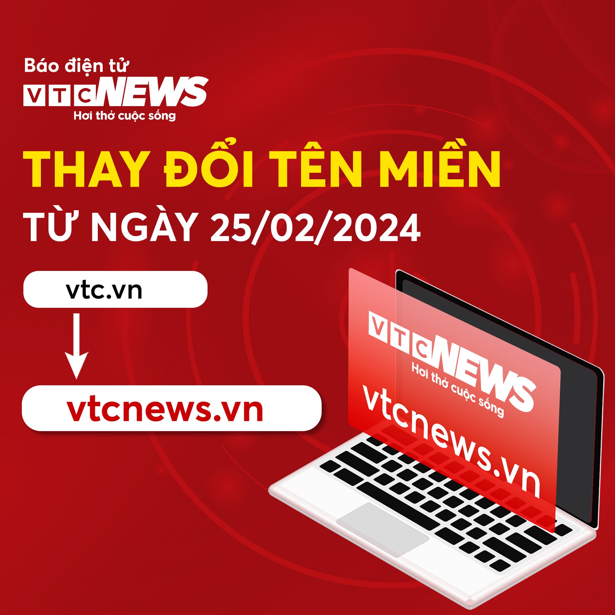 Báo điện tử VTC News chính thức đổi tên miền vtc.vn sang vtcnews.vn