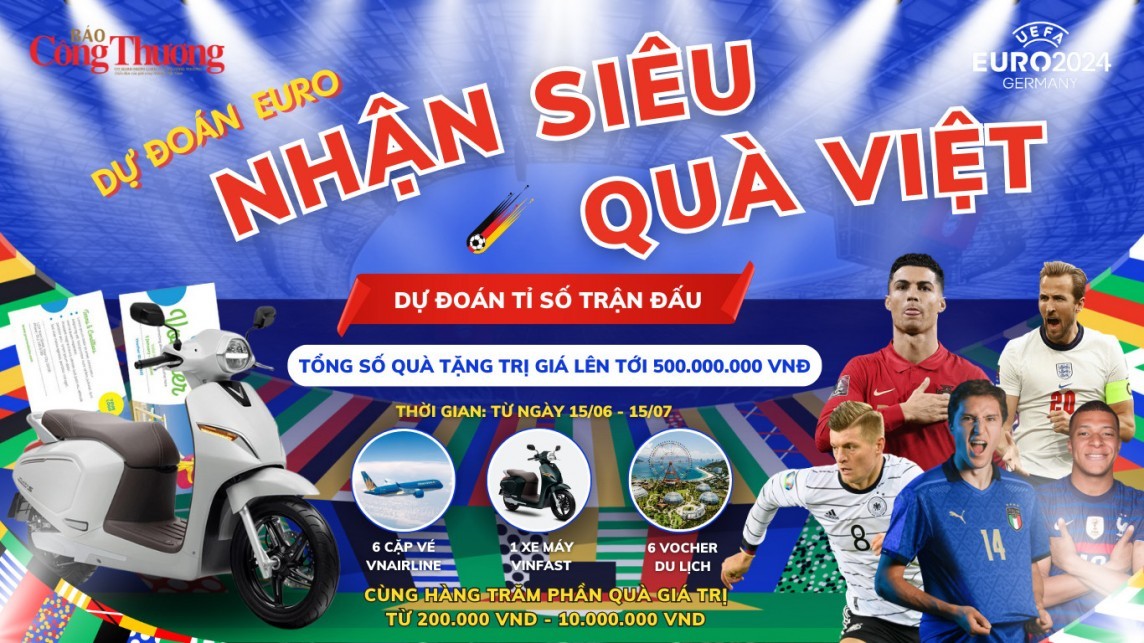 Công bố kết quả 'Dự đoán EURO - Nhận siêu quà Việt' ngày 26/6