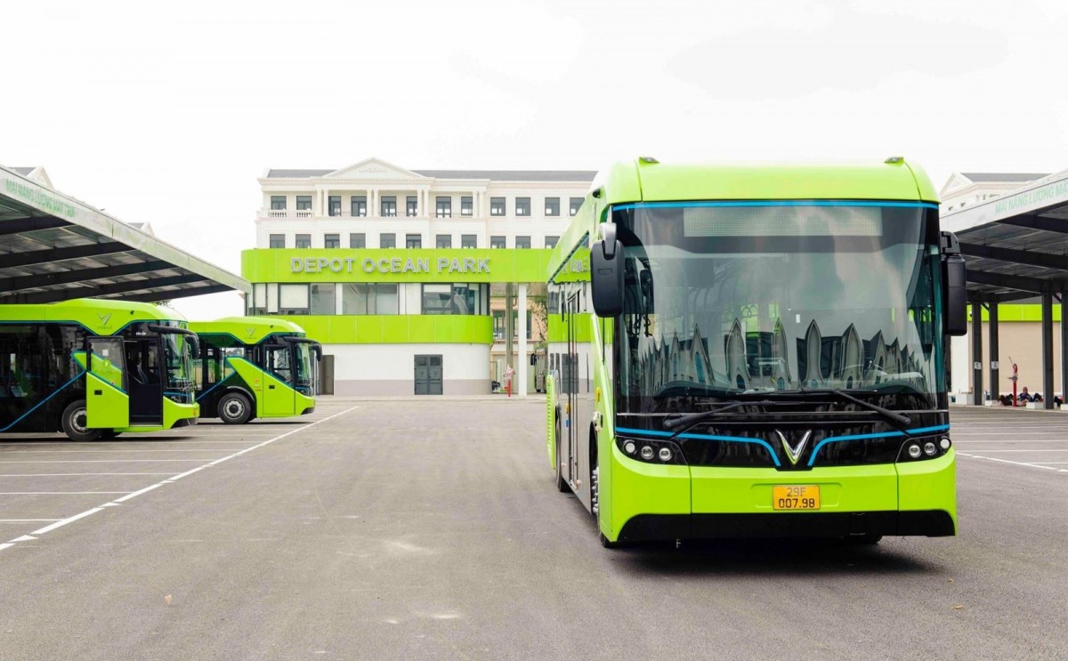 Xe buýt điện VisFast sản xuất do NARIME là nhà cung cấp dây chuyền đồ gá hàn thân vỏ. Ảnh: VinBus