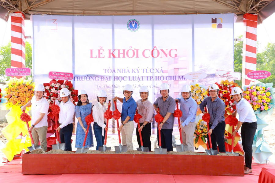 Trường Đại học Luật TPHCM khởi công xây dựng Ký túc xá tại phường Long Phước, TP Thủ Đức. Ảnh: ULAW 2.jpg