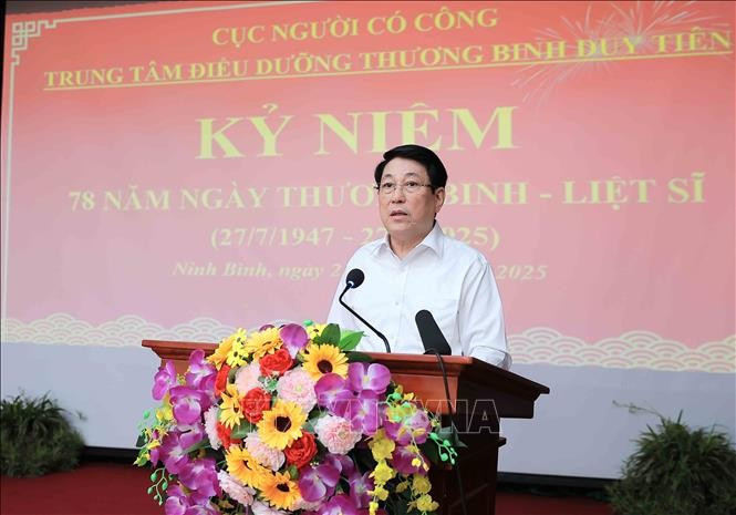Chủ tịch nước Lương Cường phát biểu. (Ảnh: An Đăng/TTXVN)