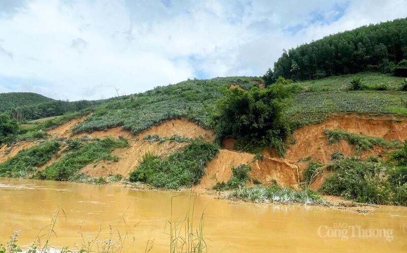 Sạt lở đất nơi trồng dứa của bà con xã Yang Mao