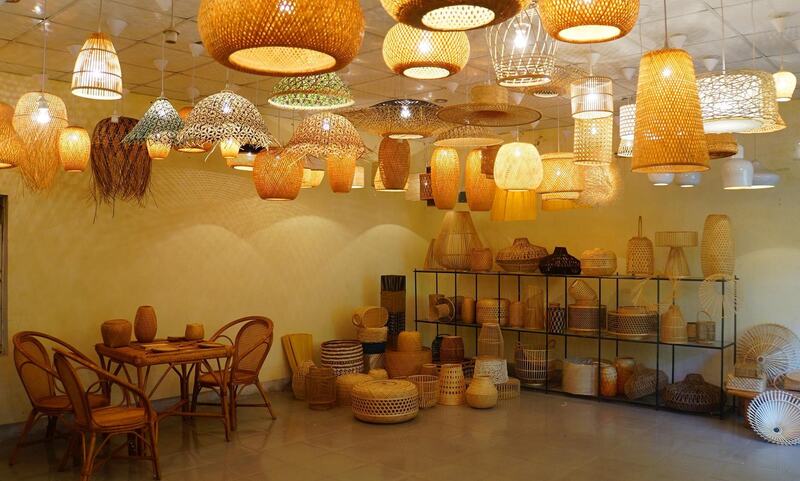 Đèn tre Đức Phong đoạt giải tại Cuộc thi thiết kế và sáng tạo với chủ đề: “Sản phẩm hàng hóa lưu niệm đặc trưng của Nghệ An”. Ảnh: Công ty TNHH Đức Phong