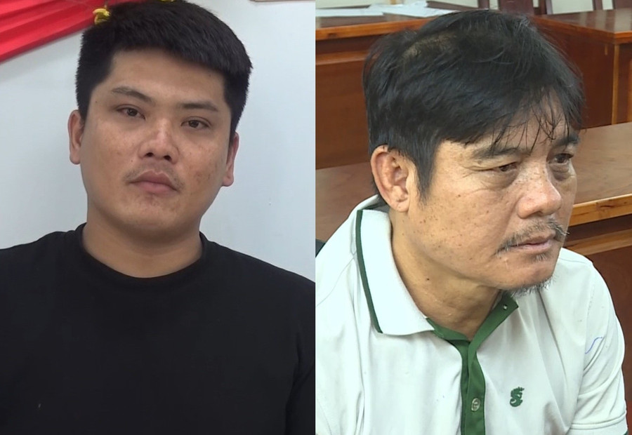 Bị can Nguyễn Thanh Hải (phải) và Huỳnh Cao Cường. Ảnh: Công an