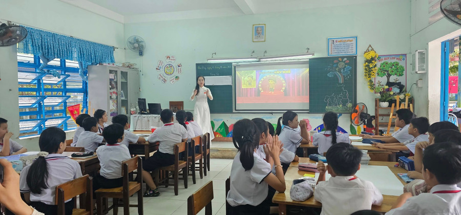 Một tiết thao dạy dạy học chuyên đề của Trường Tiểu học Lương Thế Vinh (phường An Hải, TP Đà Nẵng). Ảnh: NTCC