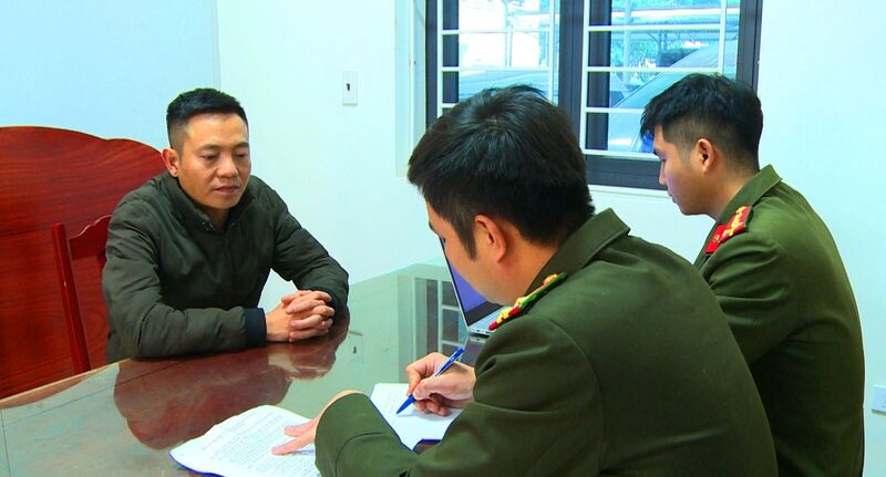 Hoàng Văn Toàn khai nhận tại cơ quan điều tra. Ảnh: Công an Thanh Hóa