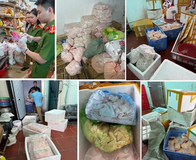 Các loại nguyên liệu và phụ gia bị thu giữ tại cơ sở hộ bà Nguyễn Thị Nga. Ảnh: Công an Thanh Hóa