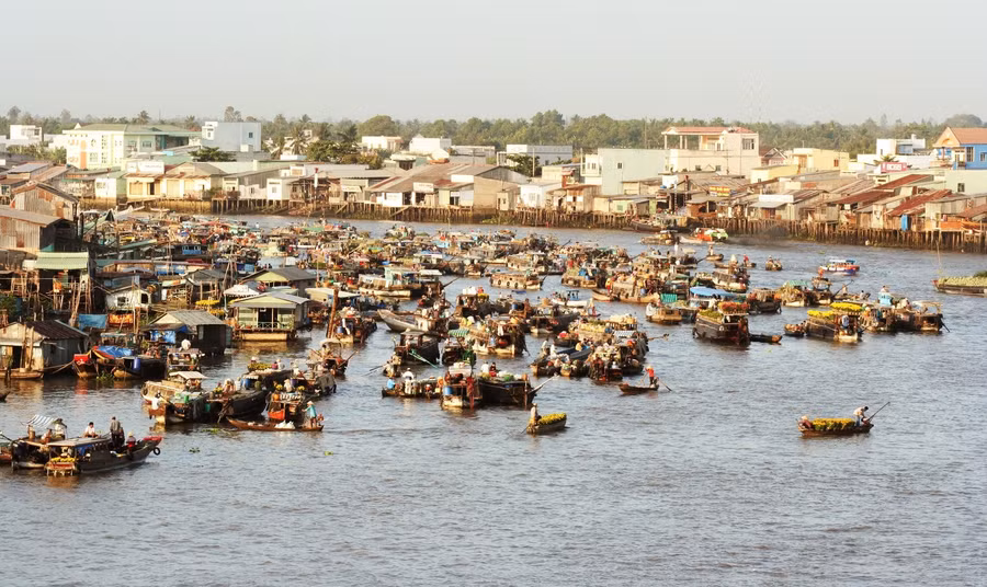 Chợ nổi Cái Răng, TP Cần Thơ. Ảnh: Quốc Ngữ.