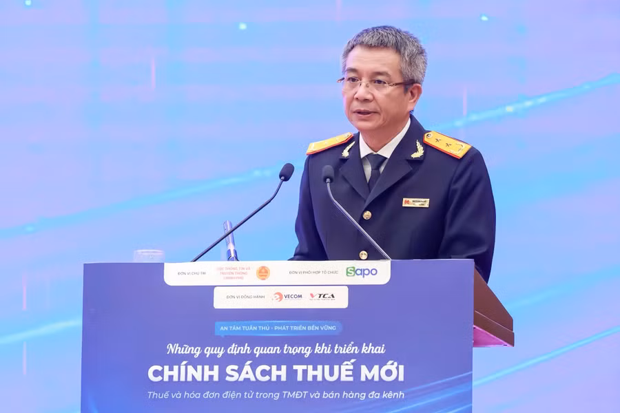 Ông Mai Xuân Thành, Cục trưởng Cục Thuế (Bộ Tài chính) phát biểu khai mạc Hội thảo. 2.jpg