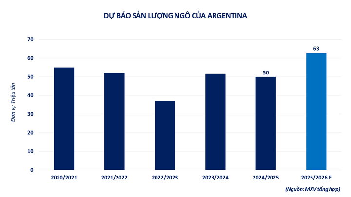 Dự báo sản lượng ngô của Argentina.